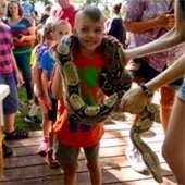child with snake
