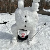 skiing snowman