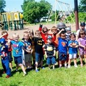 Preschoolers dressed as heroes