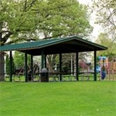Shelter with playground