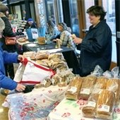 Vendor selling bread