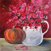 Painting of fall path