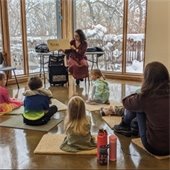 librarian reads to children