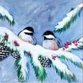 winter chickadees 