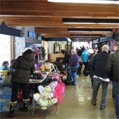 Shoppers at a garage sale