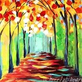 Painting of fall path