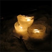 Trail ice luminaries