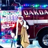 Santa and a firetruck