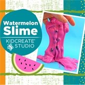Hand holding watermelon slime