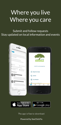 Green graphic with phones and text "Where you live Where you care Submit and follow requests"